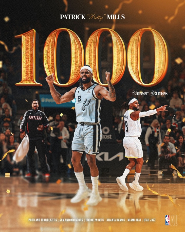 里程碑！米尔斯出战1000场NBA比赛 历史首位澳大利亚人