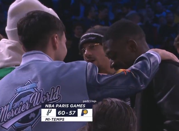  佩德里费兰前往巴黎观看NBA，遇到登贝莱并相互寒暄